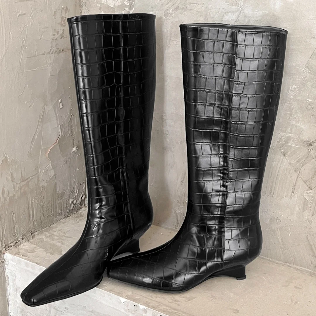 Women's genuine leather kitten heel square toe slip-on knee high western boots elegant ladies long boots shoes for woman 2024new
Women's genuine leather kitten heel square toe slip-on knee high western boots elegant ladies long boots shoes for woman 2024new