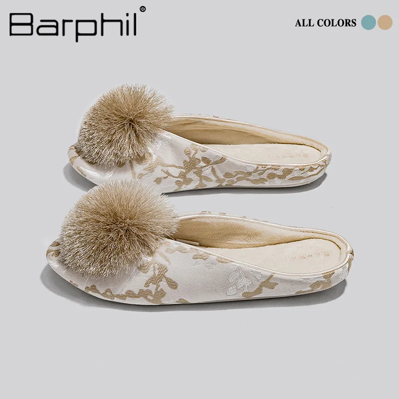 2026 Winter Warm Fuzzy Pom Pom Mules Slippers Women Jacquard Silk Home Slides Indoor House Shoes for Ladies New Women's Slippers
2026 Winter Warm Fuzzy Pom Pom Mules Slippers Women Jacquard Silk Home Slides Indoor House Shoes for Ladies New Women's Slippers