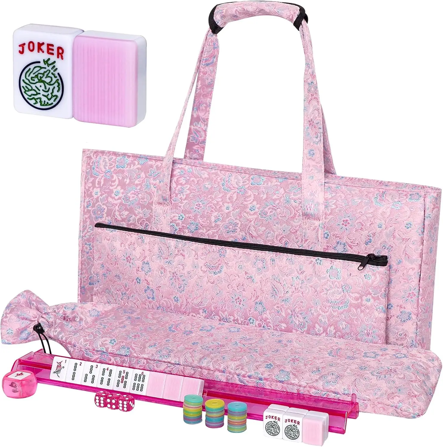 TIASUSAN American Mahjong Game Set, 166 Pink Tiles, Pink Bag and Entire Accessories, 4 All-in-One Rack/Pushers, Mahjong Tiles Se
TIASUSAN American Mahjong Game Set, 166 Pink Tiles, Pink Bag and Entire Accessories, 4 All-in-One Rack/Pushers, Mahjong Tiles Se