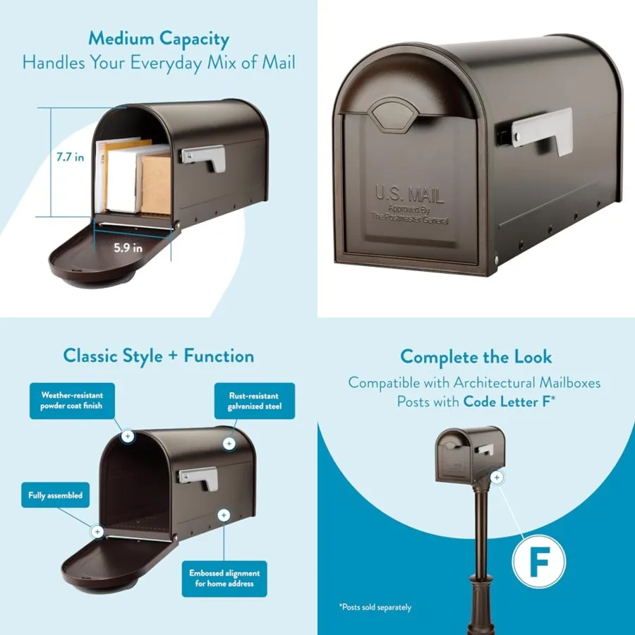 8830RZ-10 Winston Post Mount Mailbox
8830RZ-10 Winston Post Mount Mailbox