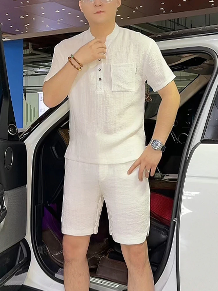 Льняной повседневный комплект из двух предметов: свободная футболка с V-образным вырезом и шорты. Комфортный, прохладный на ощупь, летний, новинка, мужской.
Льняной повседневный комплект из двух предметов: свободная футболка с V-образным вырезом и шорты. Комфортный, прохладный на ощупь, летний, новинка, мужской.