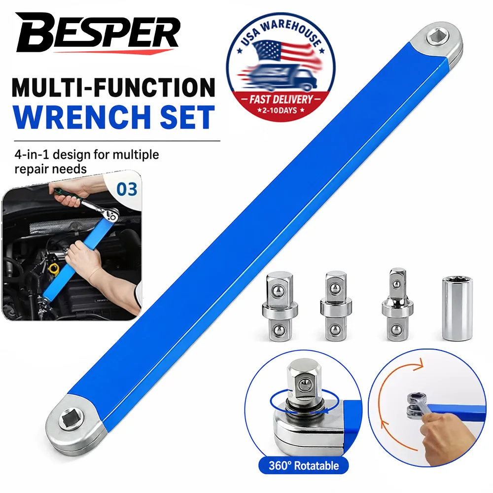 Universal Ratcheting Wrench Extension Bar Adjustable Double Head Extra Long Heavy Duty Tool For Mechanics And Car Repair
Universal Ratcheting Wrench Extension Bar Adjustable Double Head Extra Long Heavy Duty Tool For Mechanics And Car Repair