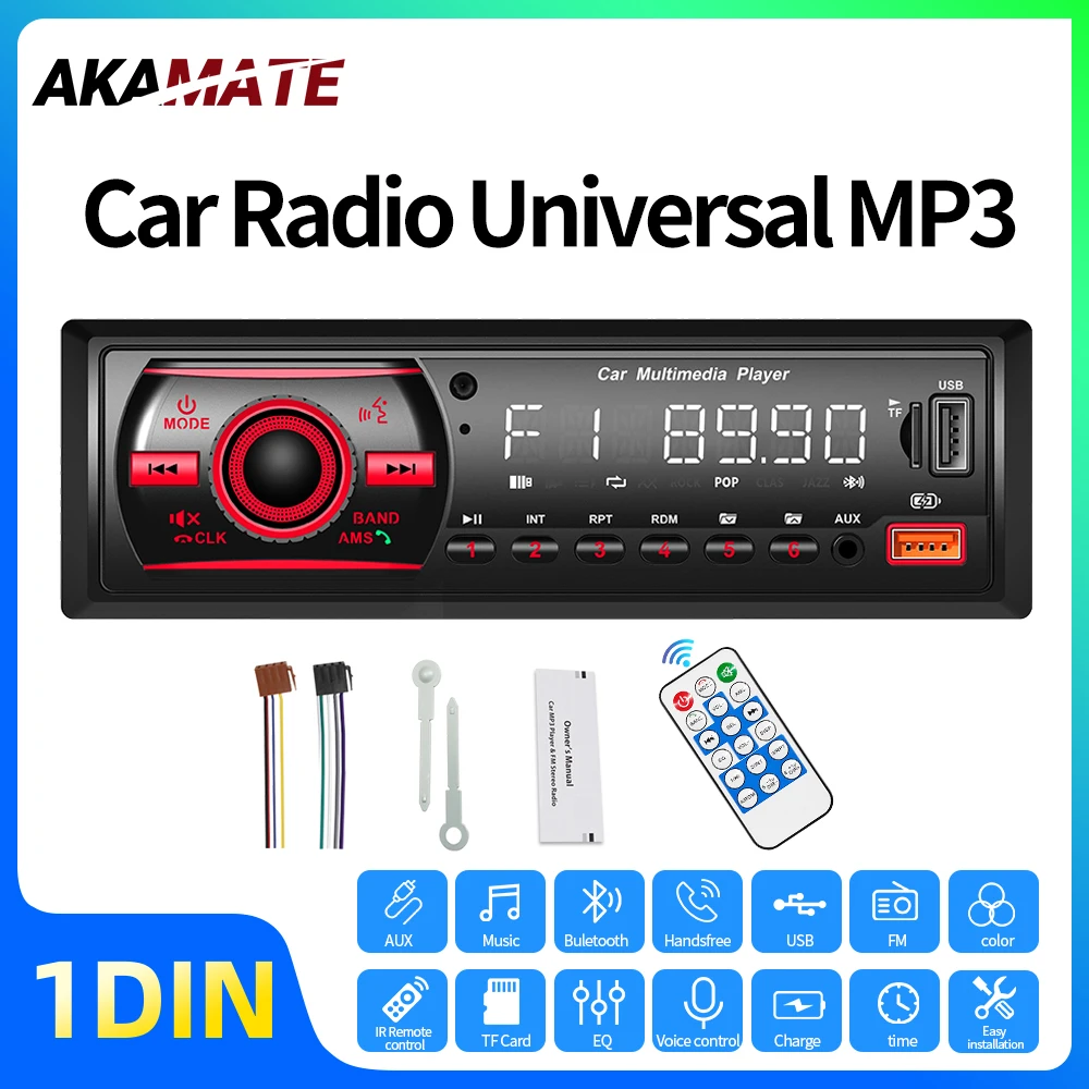 1Din Car Radio Auto MP3 Player FM Bluetooth AUX TF Card USB Charging EQ Stereo Universal Audio Multimedia Player
1Din Car Radio Auto MP3 Player FM Bluetooth AUX TF Card USB Charging EQ Stereo Universal Audio Multimedia Player