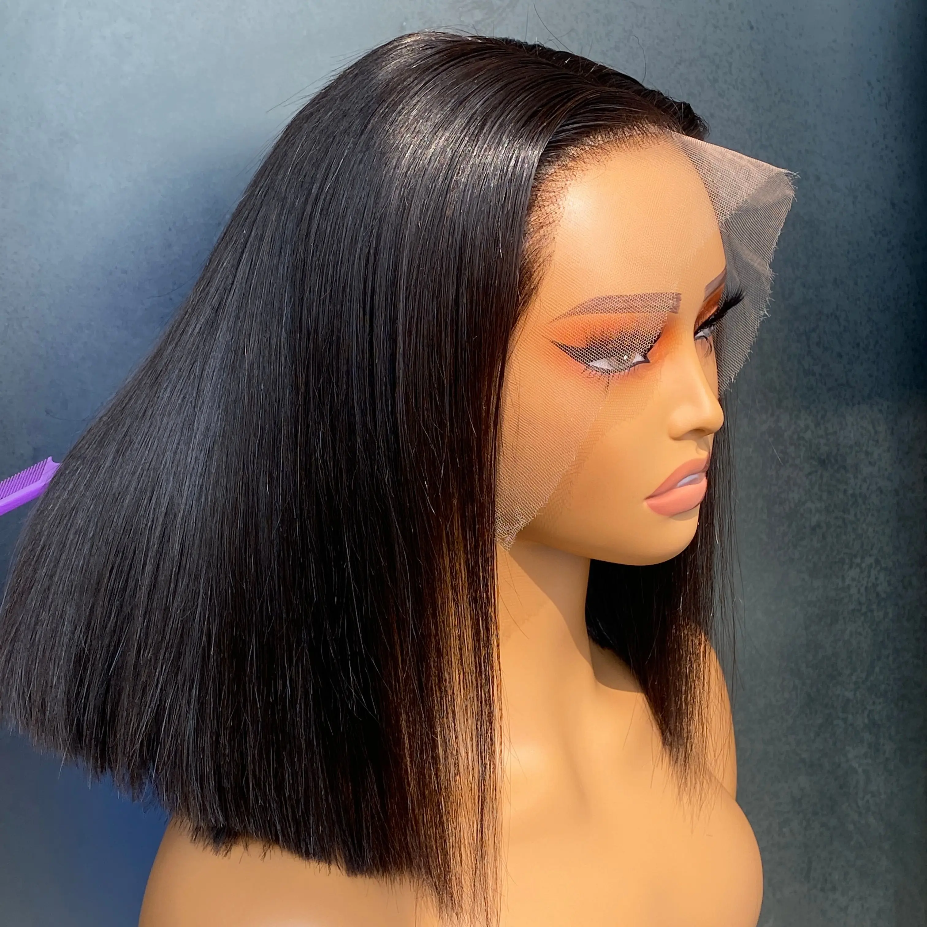 200 Density Short Bob Wig Transparent 13x4 HD Lace Front Wigs 100% Human Hair 13X4 Bone Straight Human Hair Wigs for Women Black
200 Density Short Bob Wig Transparent 13x4 HD Lace Front Wigs 100% Human Hair 13X4 Bone Straight Human Hair Wigs for Women Black