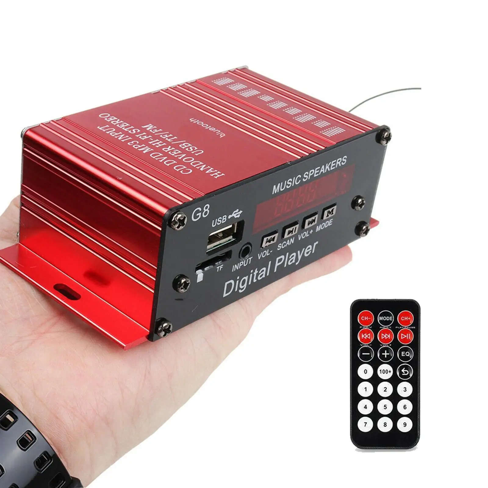 G8 Bluetooth 2 Channel Amplifier Receiver HiFi Stereo with Remote
G8 Bluetooth 2 Channel Amplifier Receiver HiFi Stereo with Remote