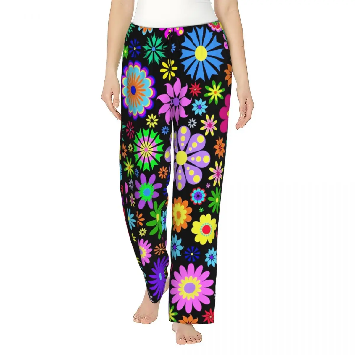 Custom Hippie Flower Pattern Pajama Pants Sleepwear Womens Elastic Waistband Sleep Lounge Bottoms with Pockets
Custom Hippie Flower Pattern Pajama Pants Sleepwear Womens Elastic Waistband Sleep Lounge Bottoms with Pockets
