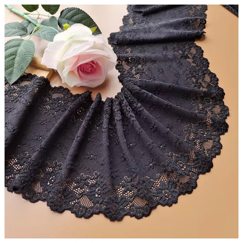 Black Elastic Lace Trims 5 Meters Stretch Lace Fabric Ribbon Bra Underwear Dress Clothing Sewing Material 14cm 5.5" Wide M34F97
Black Elastic Lace Trims 5 Meters Stretch Lace Fabric Ribbon Bra Underwear Dress Clothing Sewing Material 14cm 5.5" Wide M34F97