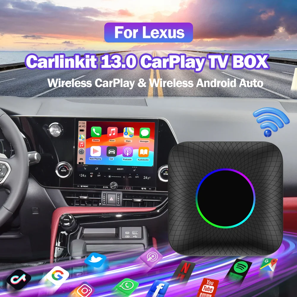 Wireless Android 13 Carlinkit CarPlay LED Ai Box Wireless Android Auto Adapter Car Multimedia Player Gift 64GB TF Card For LEXUS
Wireless Android 13 Carlinkit CarPlay LED Ai Box Wireless Android Auto Adapter Car Multimedia Player Gift 64GB TF Card For LEXUS