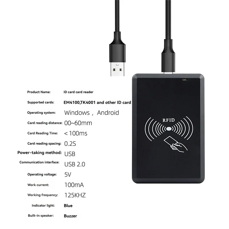 【Срочная распродажа】USB RFID-считыватель 125 кГц EM4100 TK4001 ID бесконтактная чувствительность считыватель смарт-карт поддержка оконной системы
【Срочная распродажа】USB RFID-считыватель 125 кГц EM4100 TK4001 ID бесконтактная чувствительность считыватель смарт-карт поддержка оконной системы