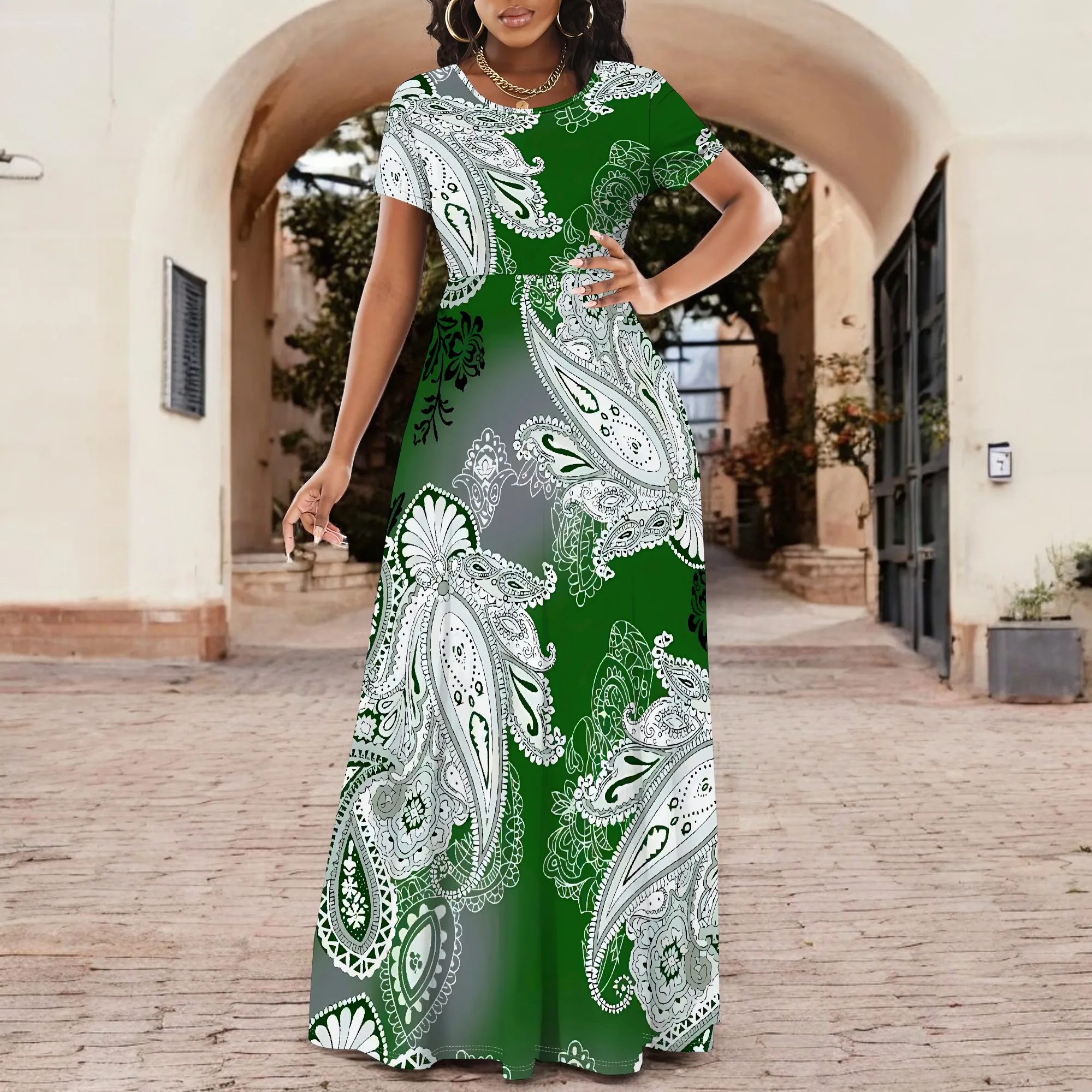 Summer Fashion Printed Short Sleeve Maxi Dress for Women Short Sleeve Long Dress Cocktail Party Loose Casual Dresses
Summer Fashion Printed Short Sleeve Maxi Dress for Women Short Sleeve Long Dress Cocktail Party Loose Casual Dresses