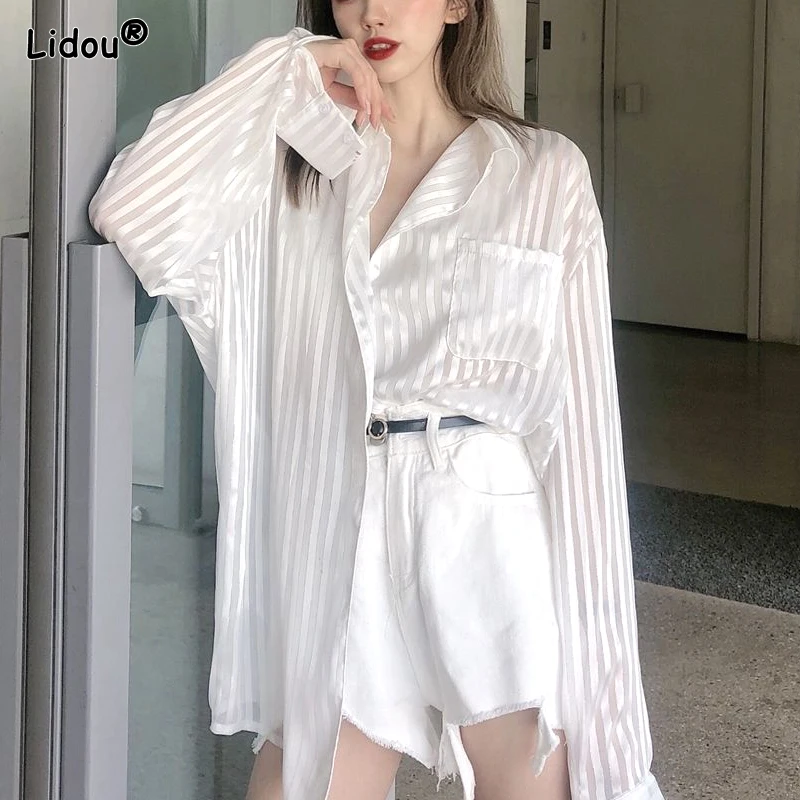 Blouse Comfortable Turn-down Collar Loose Intellectual Premium Button Solid Spring Summer Fashion Casual Women's Clothing 2023
Blouse Comfortable Turn-down Collar Loose Intellectual Premium Button Solid Spring Summer Fashion Casual Women's Clothing 2023