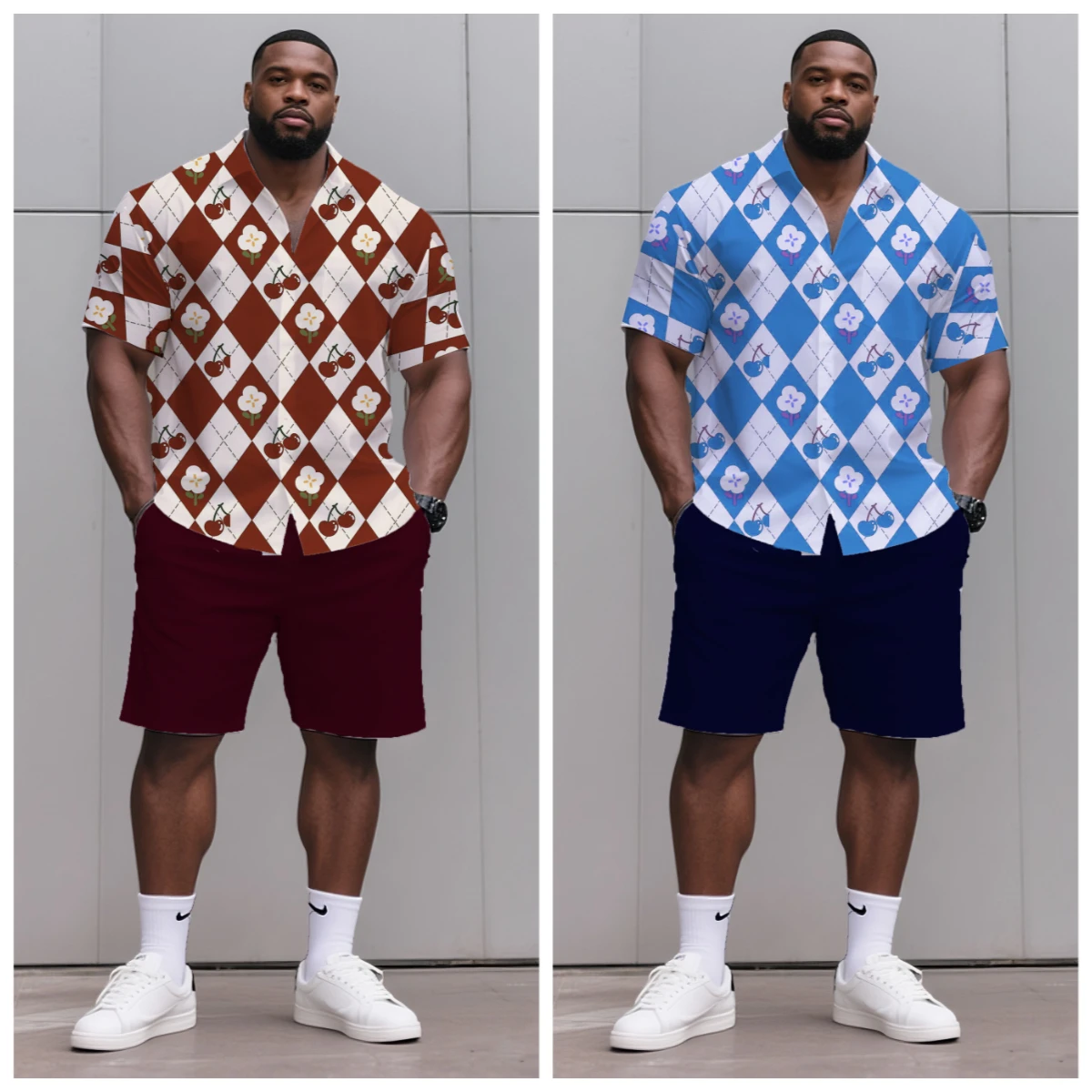 S-9XL Big and Tall Men Summer Argyle Cherry Plaid Print Oversized Shirt Shorts Set Multi-Design Casual 2-Piece Outfit
S-9XL Big and Tall Men Summer Argyle Cherry Plaid Print Oversized Shirt Shorts Set Multi-Design Casual 2-Piece Outfit