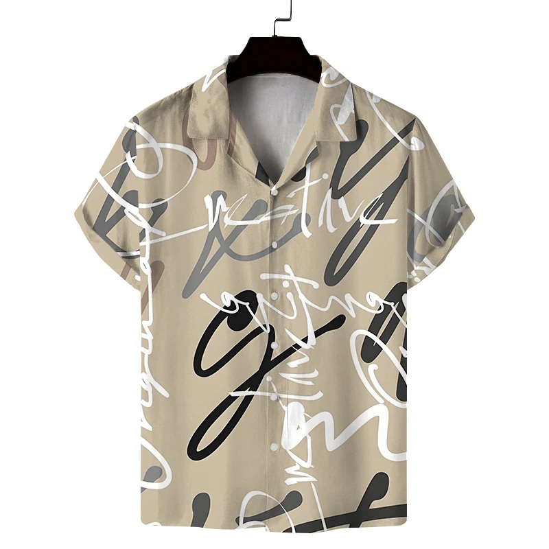 Men's summer Cuban collar short-sleeved shirt trendy letter print shirt casual comfortable versatile breathable
Men's summer Cuban collar short-sleeved shirt trendy letter print shirt casual comfortable versatile breathable