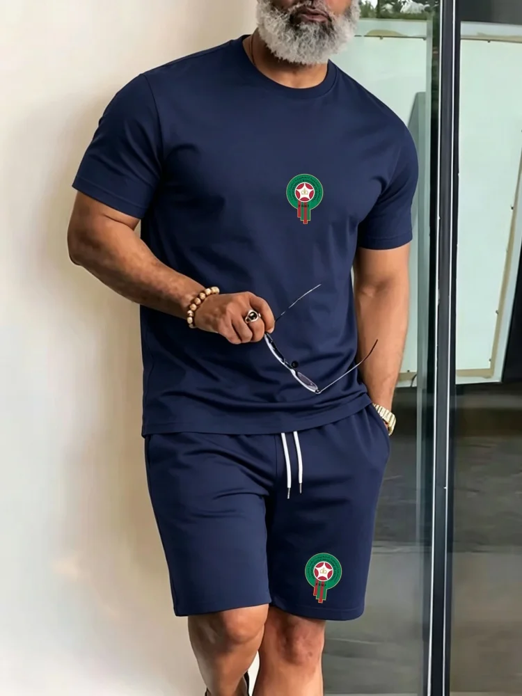 Youth Men's Fashionable Casual Sports Two-Piece Set Print Summer Short-Sleeved T-Shirt And Shorts Ensemble
Youth Men's Fashionable Casual Sports Two-Piece Set Print Summer Short-Sleeved T-Shirt And Shorts Ensemble