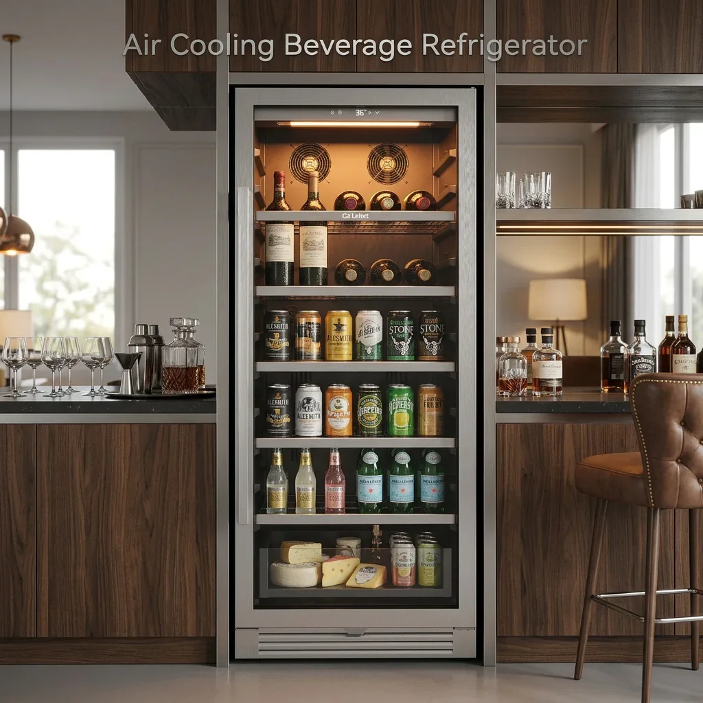275L beverage cooler 41dB 34-54℉Left/right door opening Air cooling auto-defrosting beverage/beer refrigerator with three color lights
275L beverage cooler 41dB 34-54℉Left/right door opening Air cooling auto-defrosting beverage/beer refrigerator with three color lights