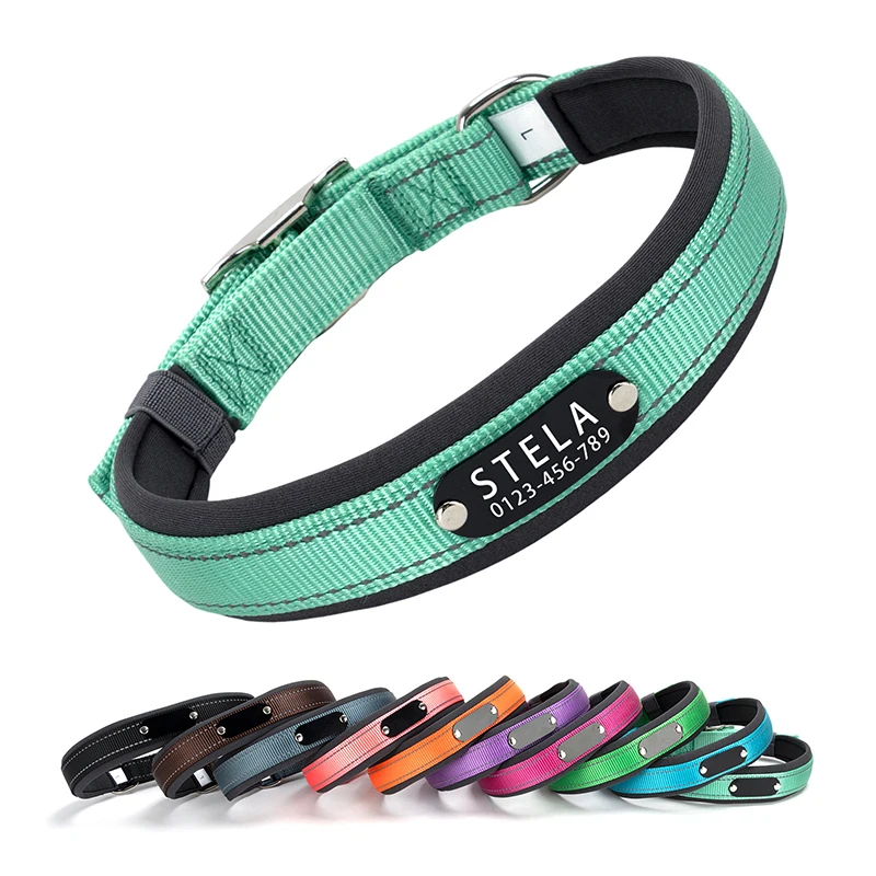 Reflective Dog Collar Personalized Pet Tag Collar Custom Puppy Cat Nameplate ID Collars Engraved Comfortable Diving cloth Padded
Reflective Dog Collar Personalized Pet Tag Collar Custom Puppy Cat Nameplate ID Collars Engraved Comfortable Diving cloth Padded