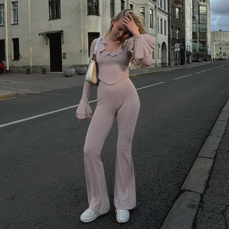 High Waist Long Sve Lace Trim Pants Set for Women Autumn New Sle Casual Sportswear Chinese Origin Spring t Year
High Waist Long Sve Lace Trim Pants Set for Women Autumn New Sle Casual Sportswear Chinese Origin Spring t Year