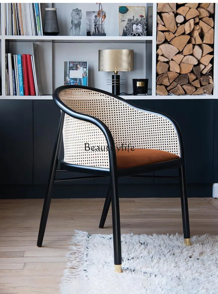 Solid wood rattan dining chair Nordic complex, accommodation cafe backrest, desk chair
Solid wood rattan dining chair Nordic complex, accommodation cafe backrest, desk chair