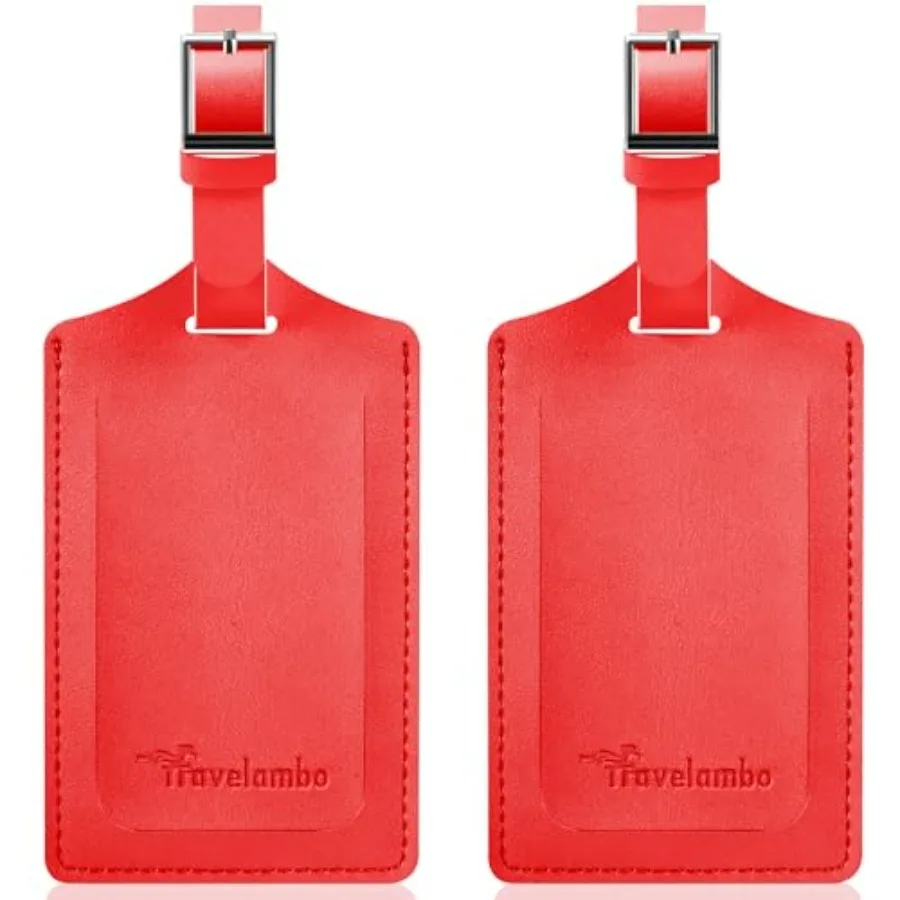 Luggage Tags for Suitcases Faux Leather Privacy Protection 2 Pack Bag Tags Travel Accessories Essential, Classic Red
Luggage Tags for Suitcases Faux Leather Privacy Protection 2 Pack Bag Tags Travel Accessories Essential, Classic Red