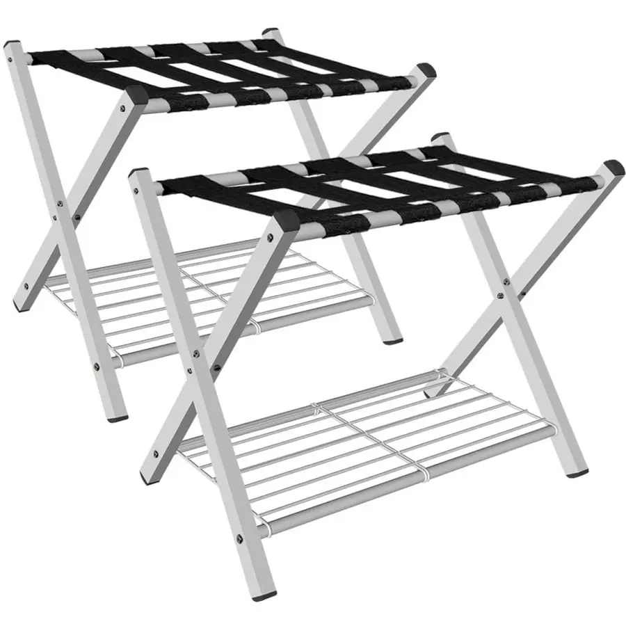 2 Pack Folding Luggage Rack for Guest Room, Foldable Suitcase Stand Holder with Metal Storage Shelf for Bedroom, Living Room, Ho
2 Pack Folding Luggage Rack for Guest Room, Foldable Suitcase Stand Holder with Metal Storage Shelf for Bedroom, Living Room, Ho