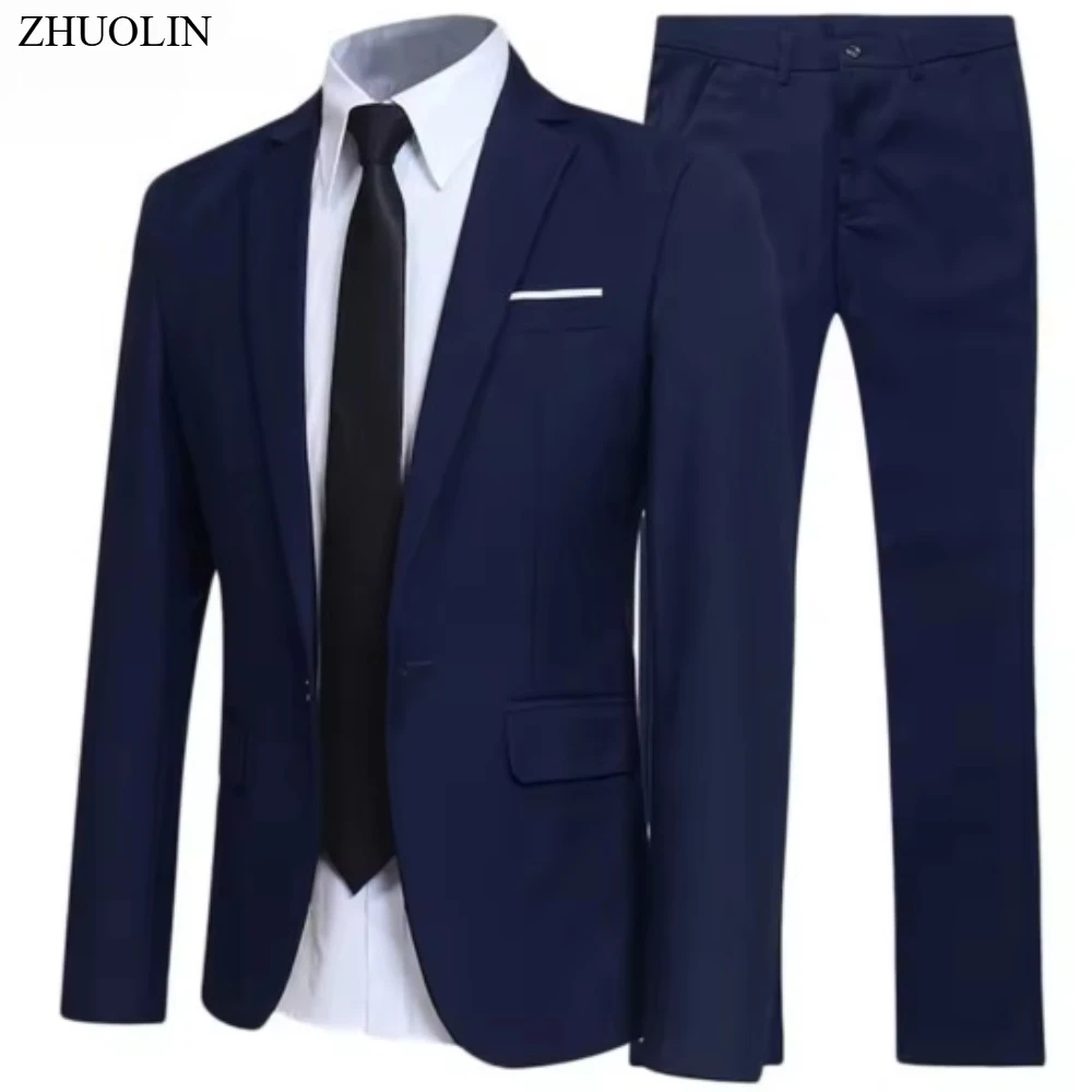 Suits For Men 2 Pieces Set Jackets Pants Elegant Wedding Slim Fit Blazers Business Formal Outfit Fashion Classic 2025 Costume
Suits For Men 2 Pieces Set Jackets Pants Elegant Wedding Slim Fit Blazers Business Formal Outfit Fashion Classic 2025 Costume