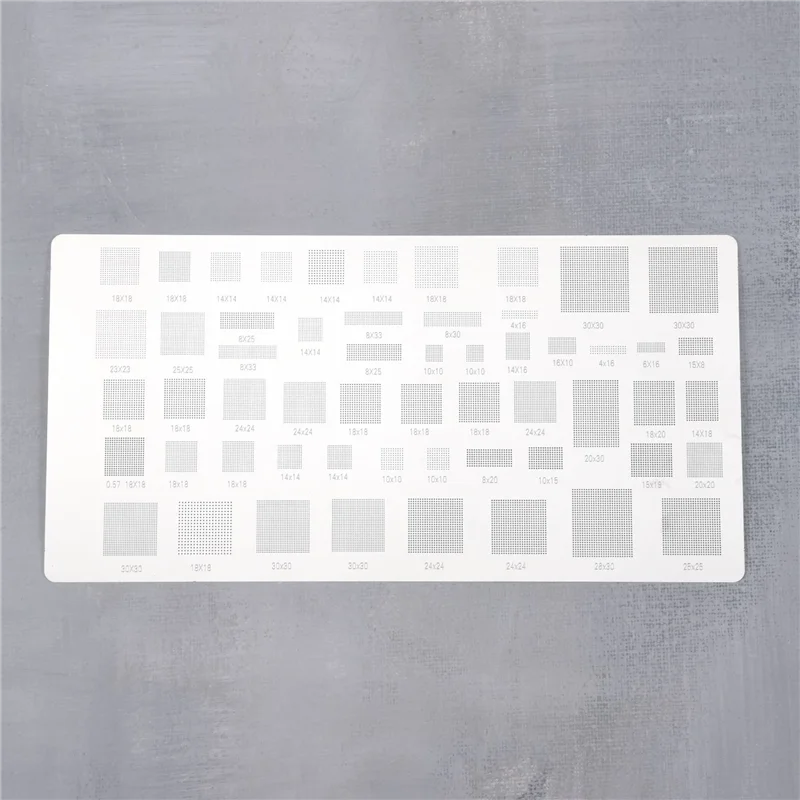 A05I-4PCS Universal BGA Stencil For MTK MSM Samsung Huawei Xiaomi Ipad CPU RAM PM Power IC Reball Pin Direct Heat Template
A05I-4PCS Universal BGA Stencil For MTK MSM Samsung Huawei Xiaomi Ipad CPU RAM PM Power IC Reball Pin Direct Heat Template