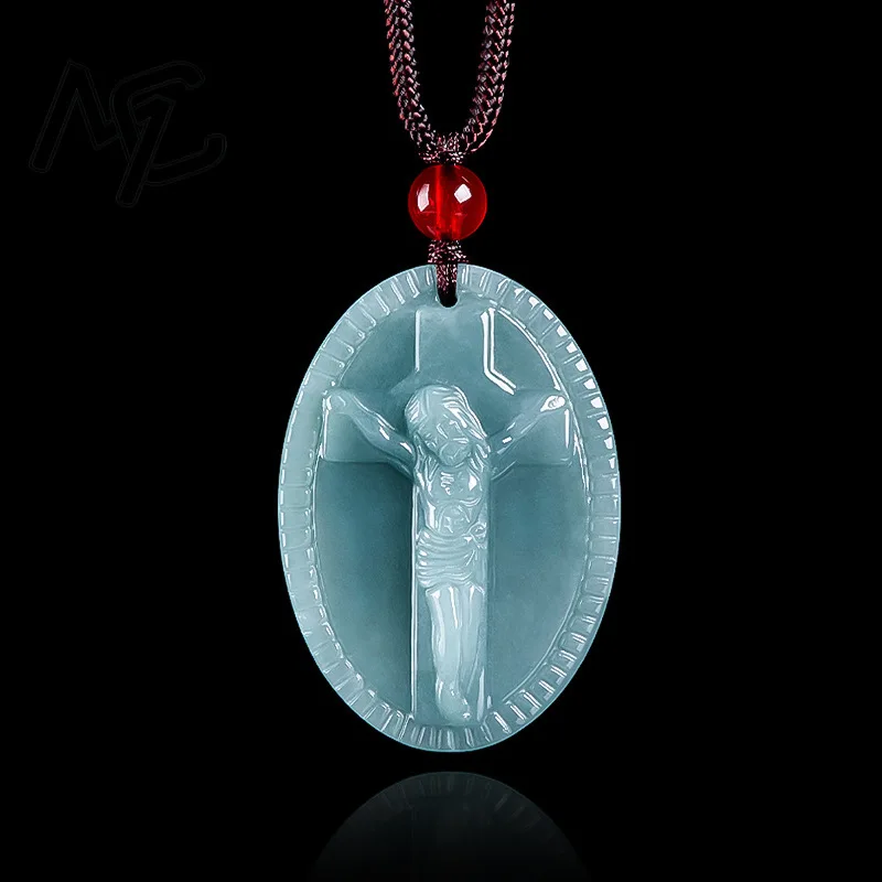 Real Natural Blue Water Jade Cross Pendant Necklace Carved Charm Jadeite Jewelry Fashion Amulet Gifts for Men Women
Real Natural Blue Water Jade Cross Pendant Necklace Carved Charm Jadeite Jewelry Fashion Amulet Gifts for Men Women