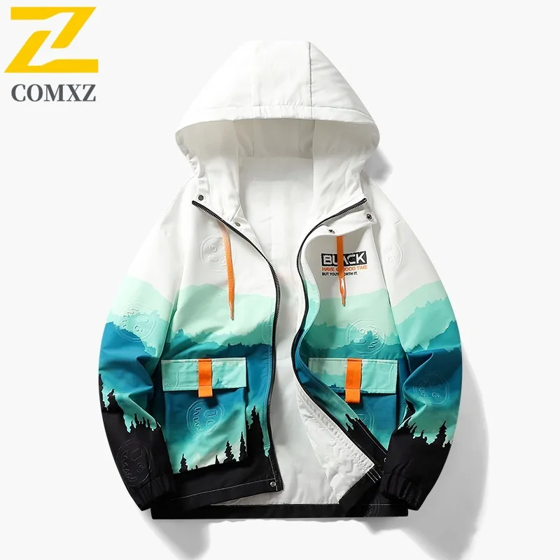 COMXZ 2025 Мужская куртка с градиентом, двустороннее пальто с капюшоном, молодежное свободное пальто в стиле хип-хоп, модная одежда с двумя сторонами
COMXZ 2025 Мужская куртка с градиентом, двустороннее пальто с капюшоном, молодежное свободное пальто в стиле хип-хоп, модная одежда с двумя сторонами