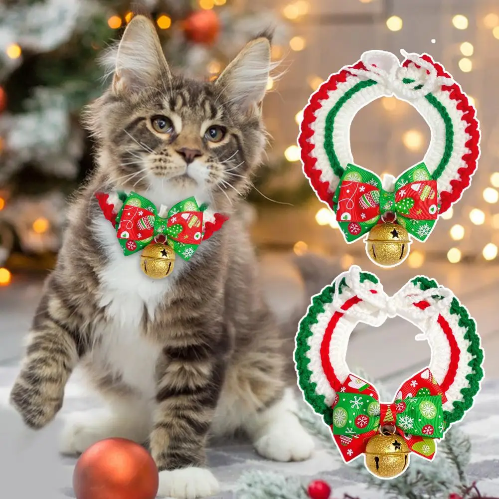 Christmas Pet Collar Exquisite Pattern Elastic Bow-knot Style Pet Cat Collar with Bell Pendant Decor Pet Supplies
Christmas Pet Collar Exquisite Pattern Elastic Bow-knot Style Pet Cat Collar with Bell Pendant Decor Pet Supplies
