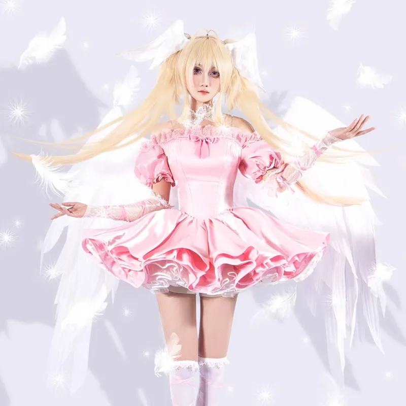 Women Anime Tsukiyomi Cosplay Utau Costume Angel Pink Sweet Lovely Dress for Halloween Carnival Party Role Play Outfits
Women Anime Tsukiyomi Cosplay Utau Costume Angel Pink Sweet Lovely Dress for Halloween Carnival Party Role Play Outfits