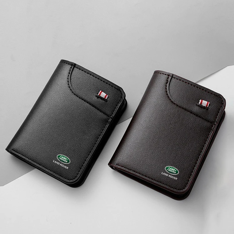 Leather Car Logo Wallet Driving License Credit Card Purses For Land Rover Range Rover Defender Discovery Evoque Velar Freelander