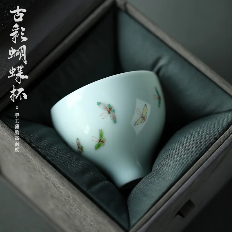 Color Glaze Pastel Love of Butterfly Fragrance-Smelling Cup Hand Painted Enamel Butterfly Porcelain Tea Tasting Cup Handmade Kun
Color Glaze Pastel Love of Butterfly Fragrance-Smelling Cup Hand Painted Enamel Butterfly Porcelain Tea Tasting Cup Handmade Kun