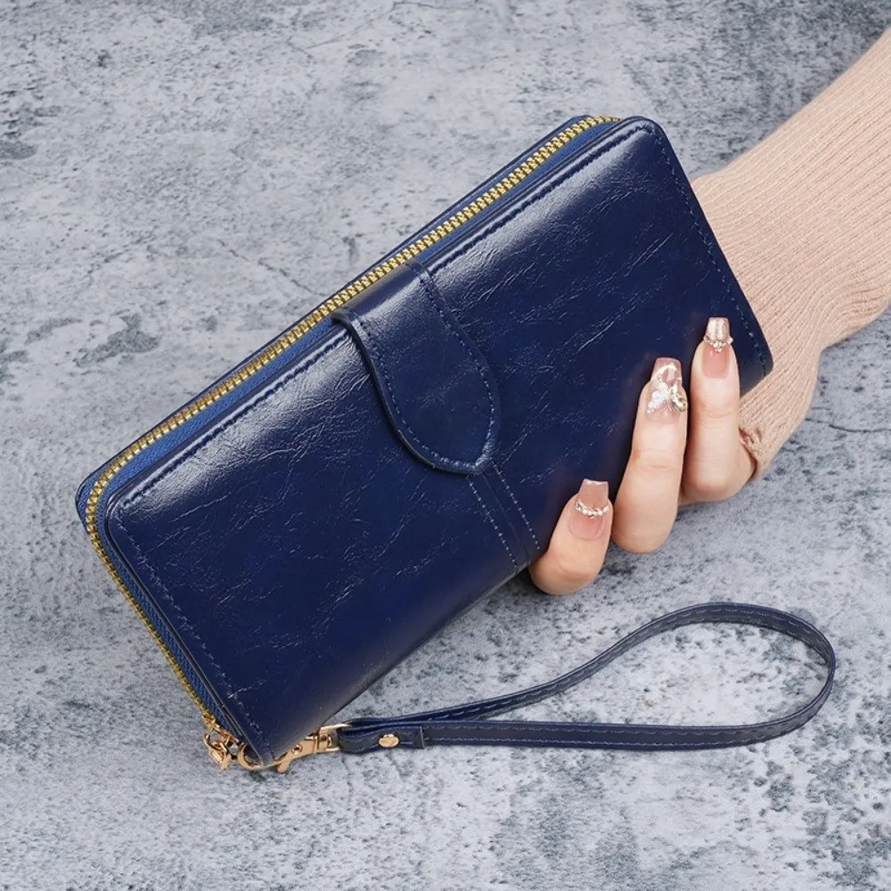 Retro Long Women Wallet Double Layer Oil Wax Ladies Clutch Bag with Lanyard Multiple Card Slots Leather Wallets Travel
Retro Long Women Wallet Double Layer Oil Wax Ladies Clutch Bag with Lanyard Multiple Card Slots Leather Wallets Travel