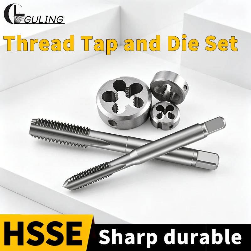 GULING 1SET HSSE Right Tap And Die Set (1pcs Fixed Round Die+1pcs Straight Fluted Tap) M2-M16 UNC/UNF1/4 1/2 5/16 3/8 7/16
GULING 1SET HSSE Right Tap And Die Set (1pcs Fixed Round Die+1pcs Straight Fluted Tap) M2-M16 UNC/UNF1/4 1/2 5/16 3/8 7/16