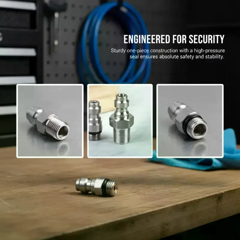 Quick Connect Valve For High Pressure Applications Featuring An 8mm Male Connector And M10*1 NPT/BSPP Compatibility
Quick Connect Valve For High Pressure Applications Featuring An 8mm Male Connector And M10*1 NPT/BSPP Compatibility