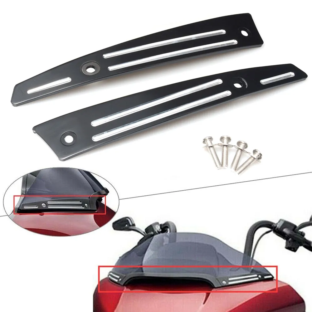 CNC Motorcycle Black Windshield Side Trim Fairing Windscreens Joint For Harley Touring Road Glide FLTRUSE FLTRXS FLTRT 2015-2023
CNC Motorcycle Black Windshield Side Trim Fairing Windscreens Joint For Harley Touring Road Glide FLTRUSE FLTRXS FLTRT 2015-2023