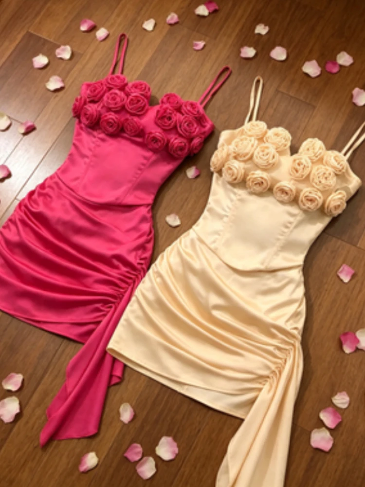 Summer French Vintage 2 Piece Set Women 3D Floral Spaghetti Strap Tops + High Waist Design Mini Skirt Female Chic Sweet Outfits
Summer French Vintage 2 Piece Set Women 3D Floral Spaghetti Strap Tops + High Waist Design Mini Skirt Female Chic Sweet Outfits