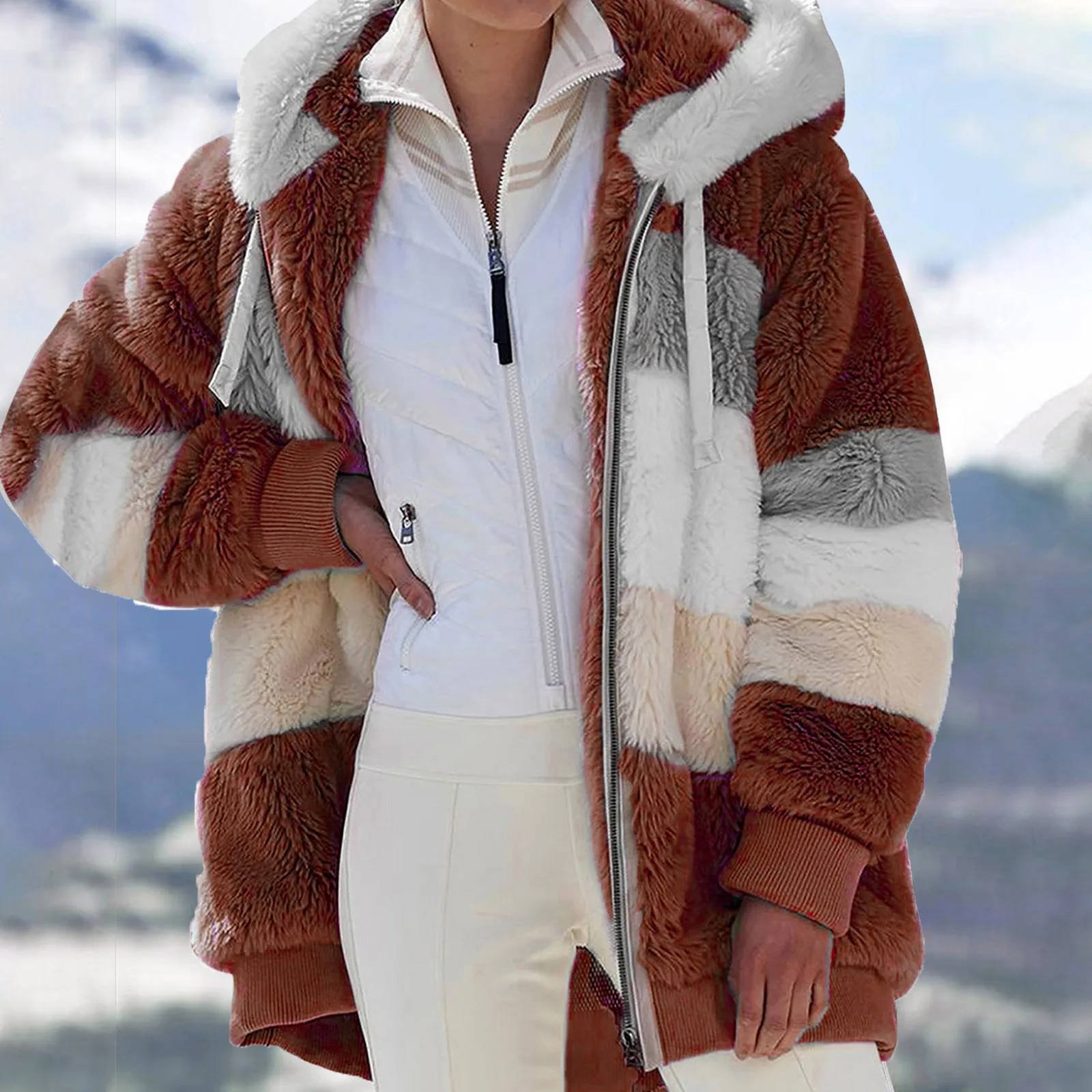 Zipper Ladies Clothes Cashmere For Women Jacket Stitching Plaid Ladies Coats Winter Fashion Women's Coat New Casual Hooded
Zipper Ladies Clothes Cashmere For Women Jacket Stitching Plaid Ladies Coats Winter Fashion Women's Coat New Casual Hooded