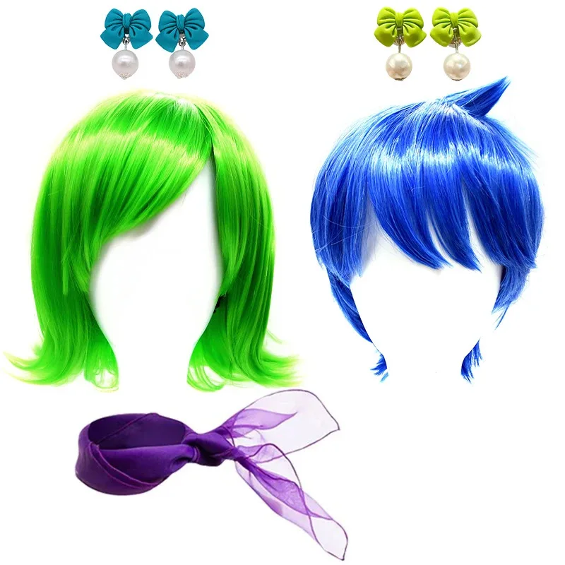 Adults And Children Role Play Cartoon Movie Wig Joy Inside Disgust Envy Out Halloween Carnival Makeup Ball Blue Green Headwear
Adults And Children Role Play Cartoon Movie Wig Joy Inside Disgust Envy Out Halloween Carnival Makeup Ball Blue Green Headwear