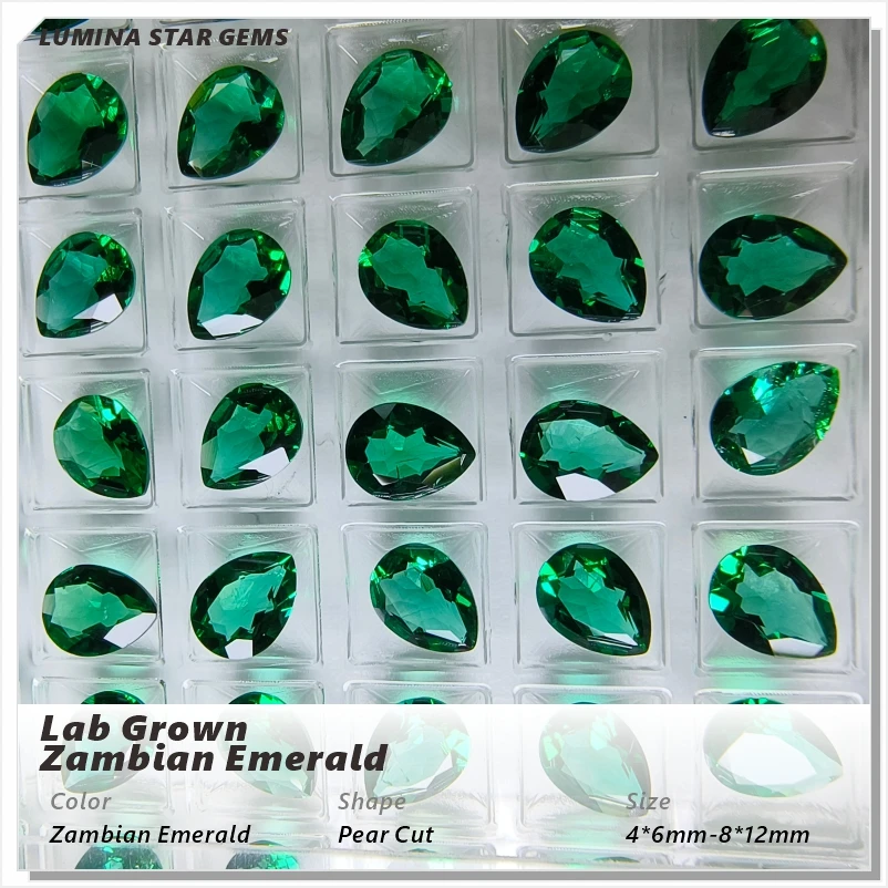 Lab Grown Zambian Emerald Pear Cut Hydrothermal Hand Cutting For Jewelry Setting&Custom Design Selectable AGL Certificate
Lab Grown Zambian Emerald Pear Cut Hydrothermal Hand Cutting For Jewelry Setting&Custom Design Selectable AGL Certificate