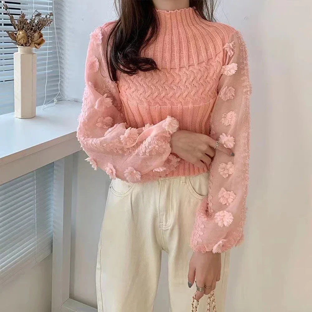 Aesthetic women's knitted pullover adorned with puff sleeves offering an effortlessly stylish look suitable year round
Aesthetic women's knitted pullover adorned with puff sleeves offering an effortlessly stylish look suitable year round