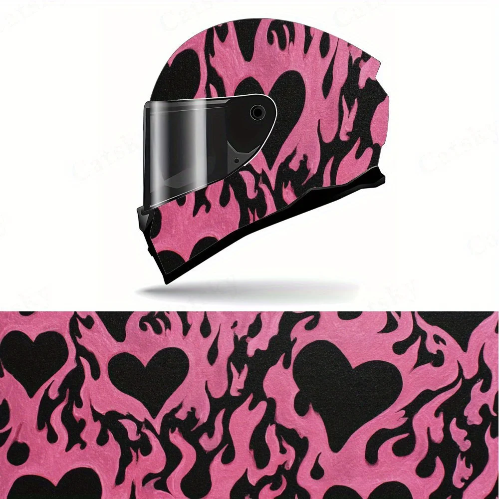 Black Hearts with Pink Flames Pattern-Durable Waterproof PVC, Self-Adhesive Motorcycle Racing Helmet Decal, Perfect Gift for Mot
Black Hearts with Pink Flames Pattern-Durable Waterproof PVC, Self-Adhesive Motorcycle Racing Helmet Decal, Perfect Gift for Mot