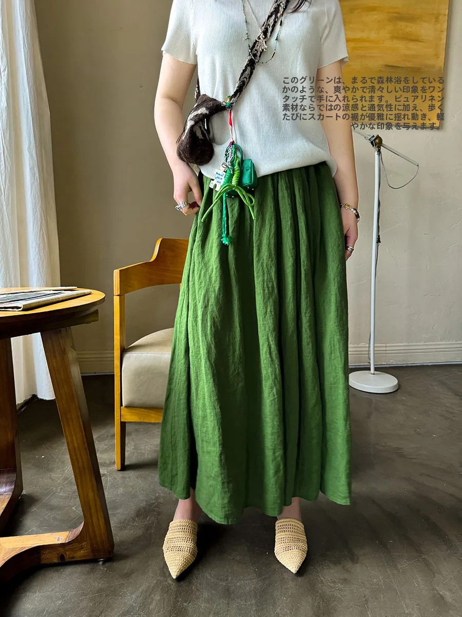 Льняная юбка миди Ele Pure Linen: дышащая, свободного кроя, А-силуэт, с эластичным поясом, весенняя мода для женщин
Льняная юбка миди Ele Pure Linen: дышащая, свободного кроя, А-силуэт, с эластичным поясом, весенняя мода для женщин