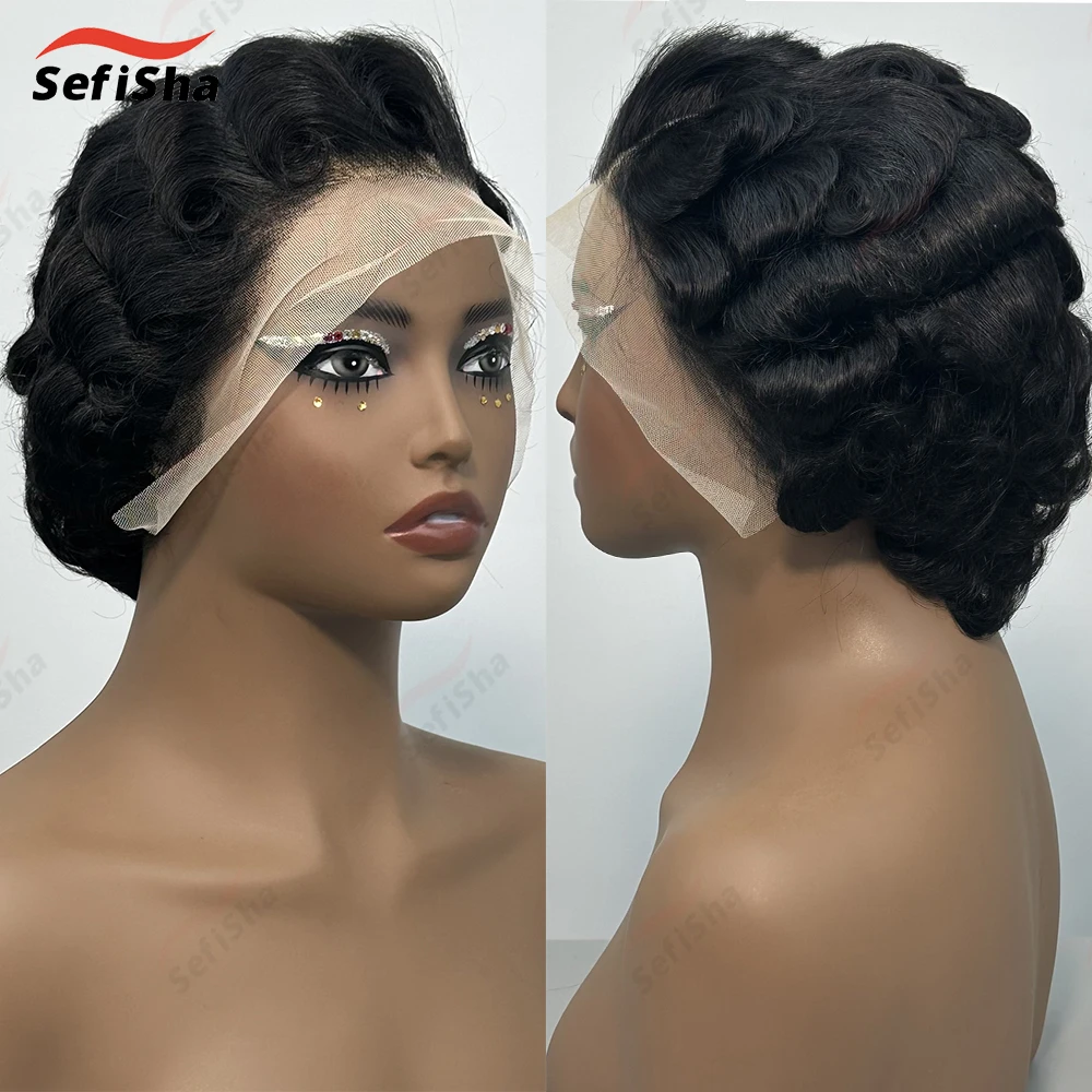 Short Curly Pixie Cut 13x4 Lace Front Human Hair Wigs Natural Black 13x4 HD Lace Frontal Wigs Short Layered Curly Glueless Wigs
Short Curly Pixie Cut 13x4 Lace Front Human Hair Wigs Natural Black 13x4 HD Lace Frontal Wigs Short Layered Curly Glueless Wigs