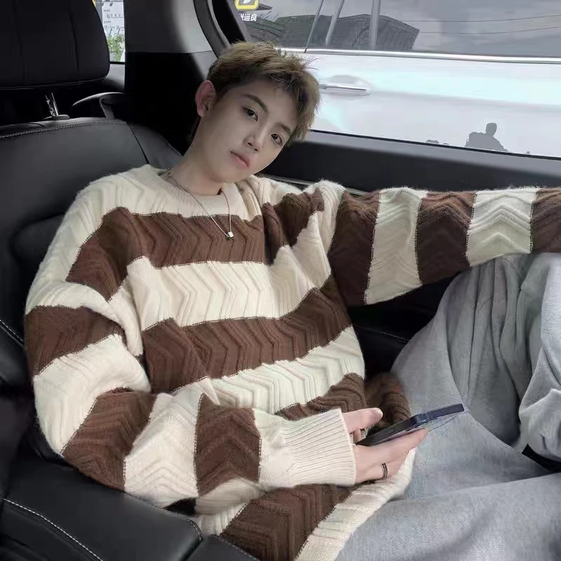 Men's Oversized Knitted Sweater Stripe round Ne Loose Faionable Autumn Winter High Street Hong Kong Sle 300 Pou
Men's Oversized Knitted Sweater Stripe round Ne Loose Faionable Autumn Winter High Street Hong Kong Sle 300 Pou