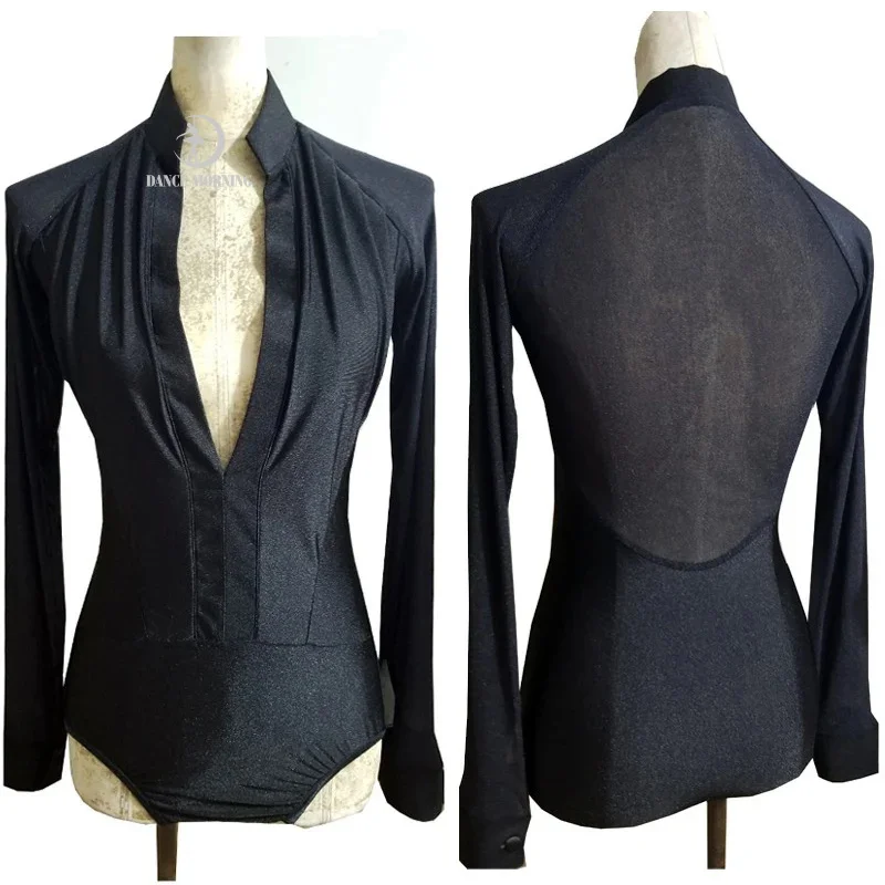 Latin Dance Shirt Men Sexy V-Neck Black Mesh Long Sleeve Bodysuit Rumba Cha Cha Salsa Samba Competition Performance P156
Latin Dance Shirt Men Sexy V-Neck Black Mesh Long Sleeve Bodysuit Rumba Cha Cha Salsa Samba Competition Performance P156