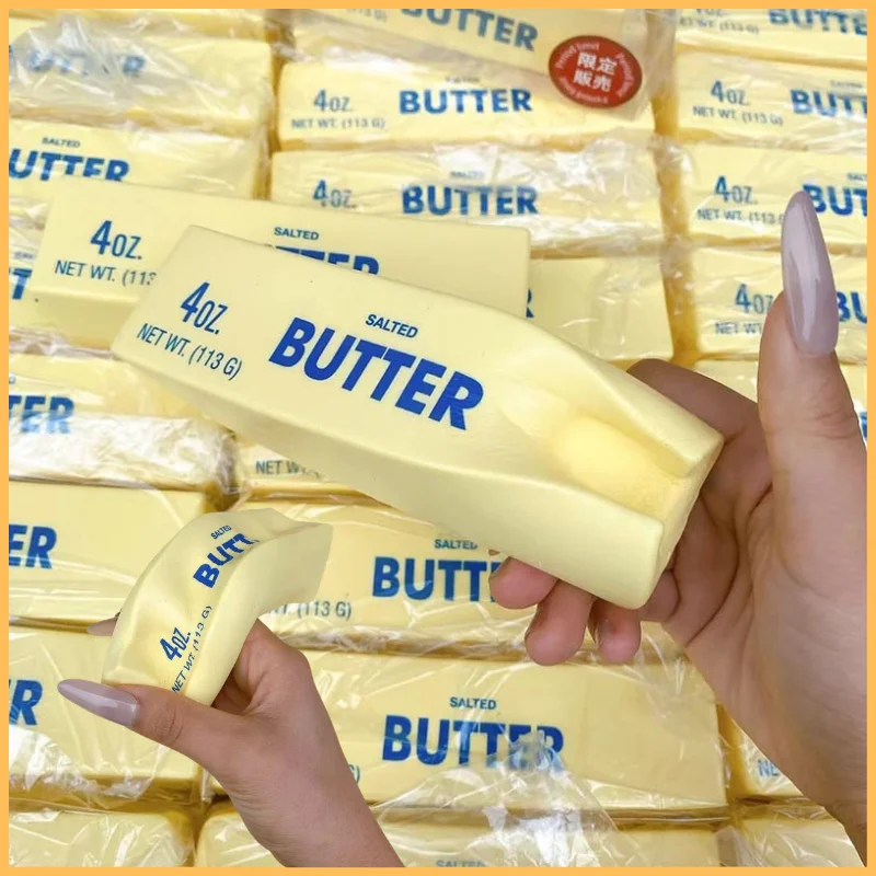 Realistic Butter Stick Squeezing Toy Soft Slow Rebound Fidget Toy Decompression Anxiety Relief Funny Prank Party Festival Gift
Realistic Butter Stick Squeezing Toy Soft Slow Rebound Fidget Toy Decompression Anxiety Relief Funny Prank Party Festival Gift