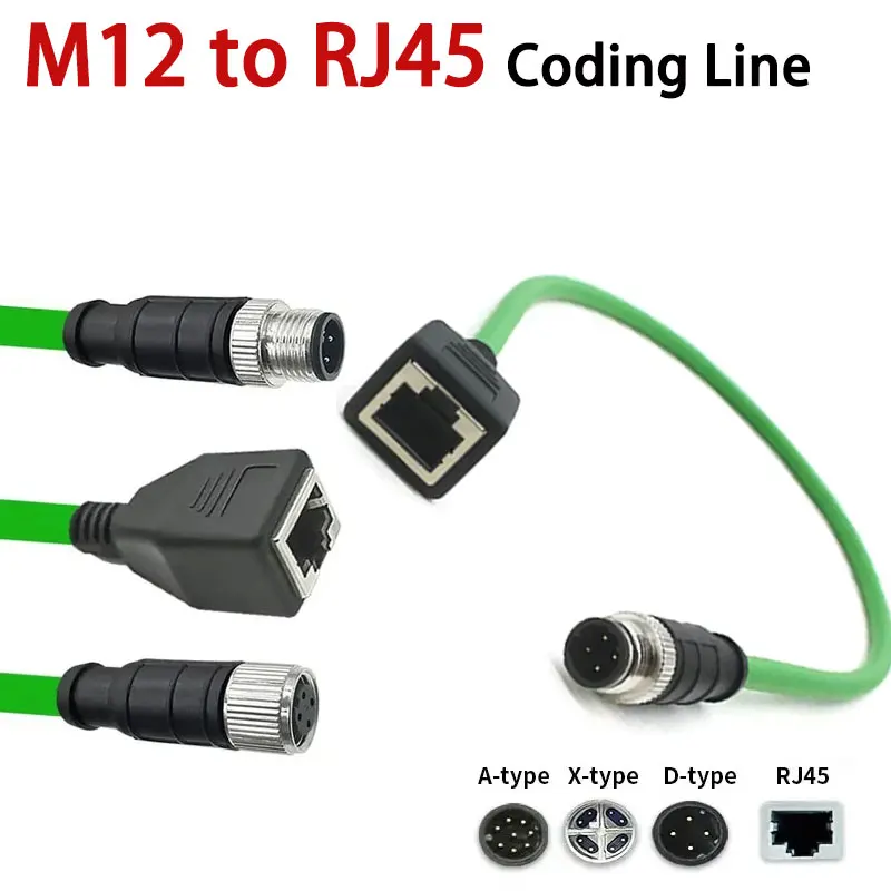 IP67 M12 8Pin X-type to RJ45 Female Head Gigabit Ethernet Extension Cable 1-30M 4Pin D-type Male A-code Connector Waterproof
IP67 M12 8Pin X-type to RJ45 Female Head Gigabit Ethernet Extension Cable 1-30M 4Pin D-type Male A-code Connector Waterproof