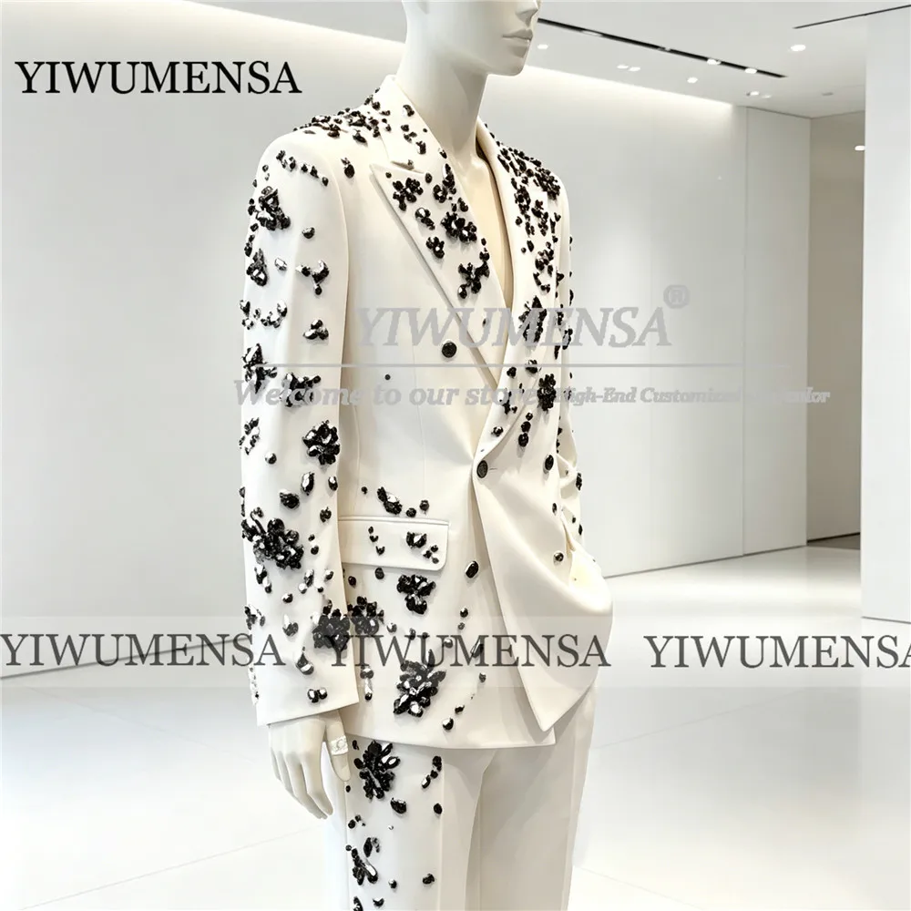 Exclusive Beaded Stones Wedding Suit For Man 2 Piece Sets Double Breasted Jacket Pants Slim Fit Groom Tuxedo Men's Dinner Outfit
Exclusive Beaded Stones Wedding Suit For Man 2 Piece Sets Double Breasted Jacket Pants Slim Fit Groom Tuxedo Men's Dinner Outfit