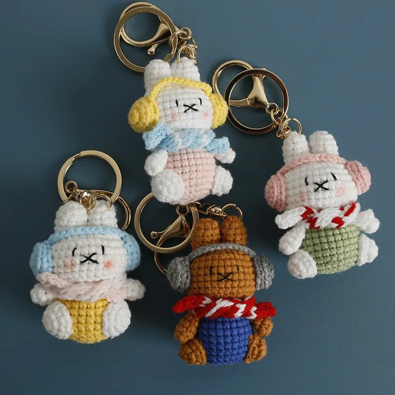 Cute Rabbit Crochet Keychain Handmaking Knitted Cartoon Earphone Rabbit Pendant Keyrings Knitting Animal Doll Keyrings Car Keys
Cute Rabbit Crochet Keychain Handmaking Knitted Cartoon Earphone Rabbit Pendant Keyrings Knitting Animal Doll Keyrings Car Keys
